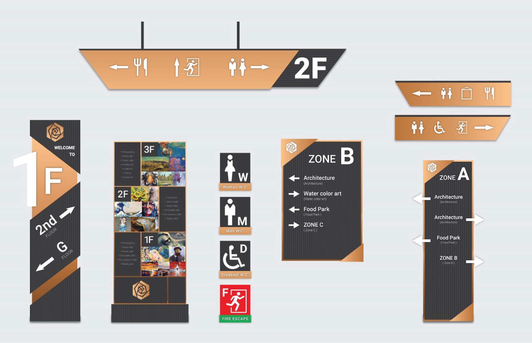 Direction sign in the mall